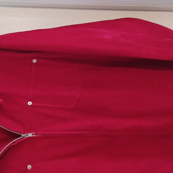 Denim and Co. Corduroy jacket ranch coat women's size large Red - Picture 2 of 6
